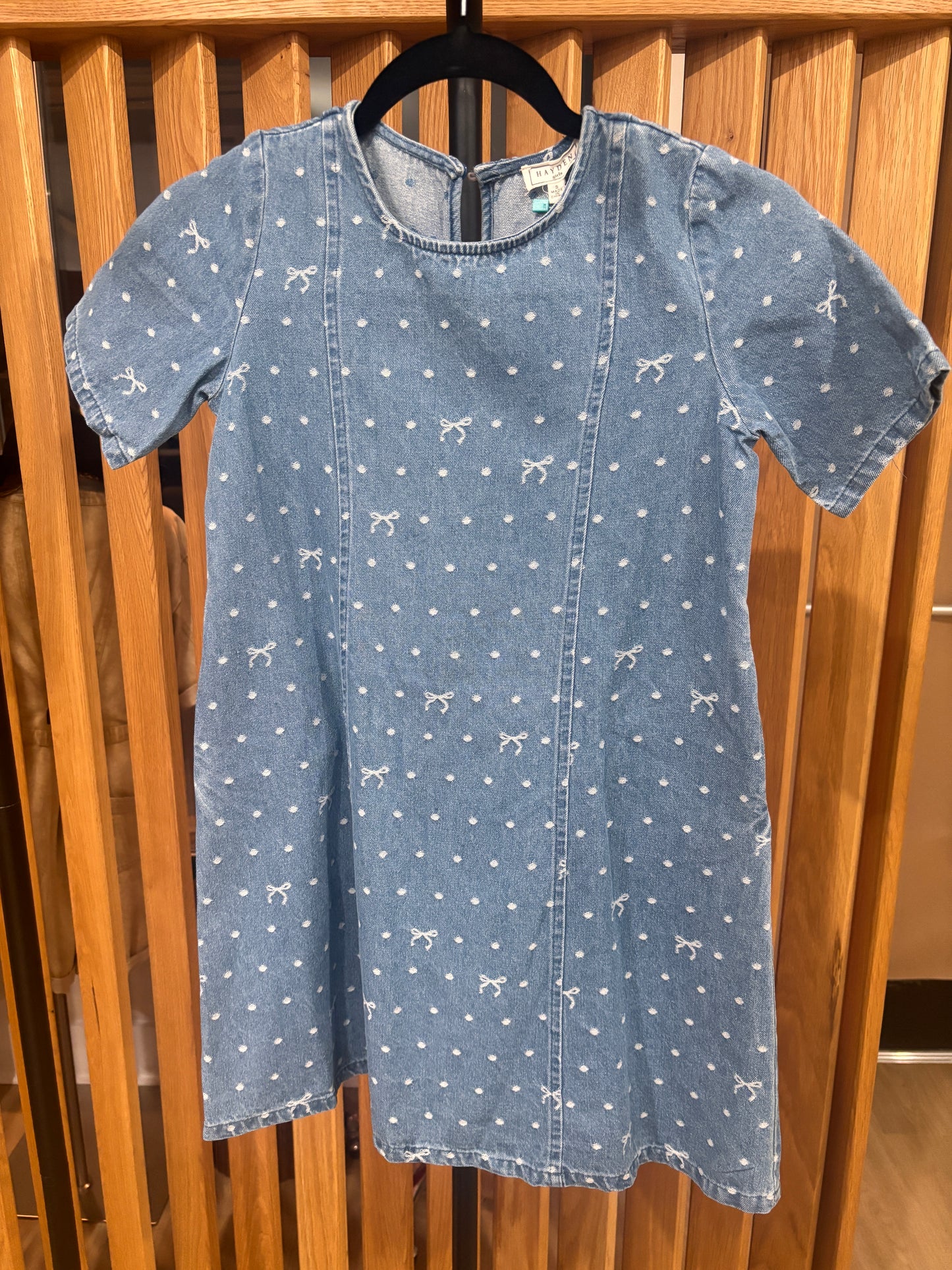 Girls Bow Denim Dress