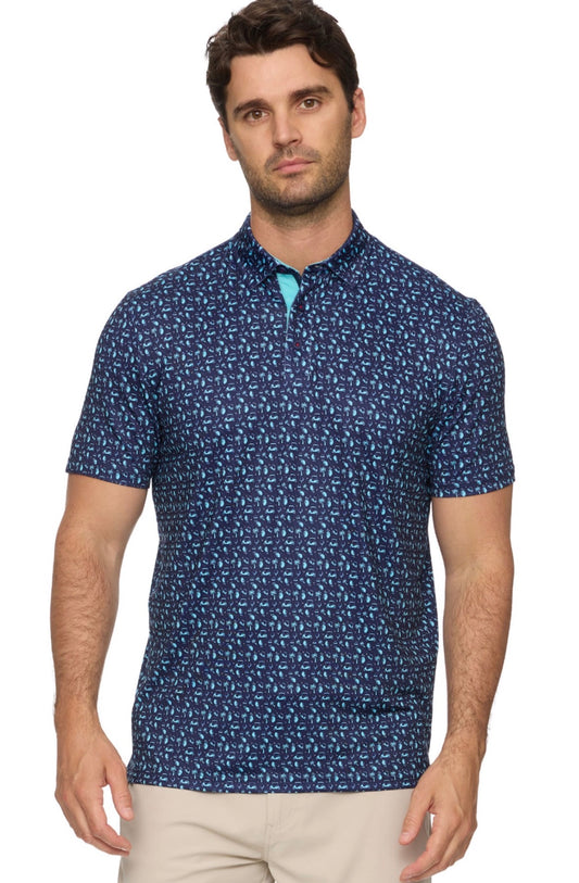 Camden Golf Print Performance Polo