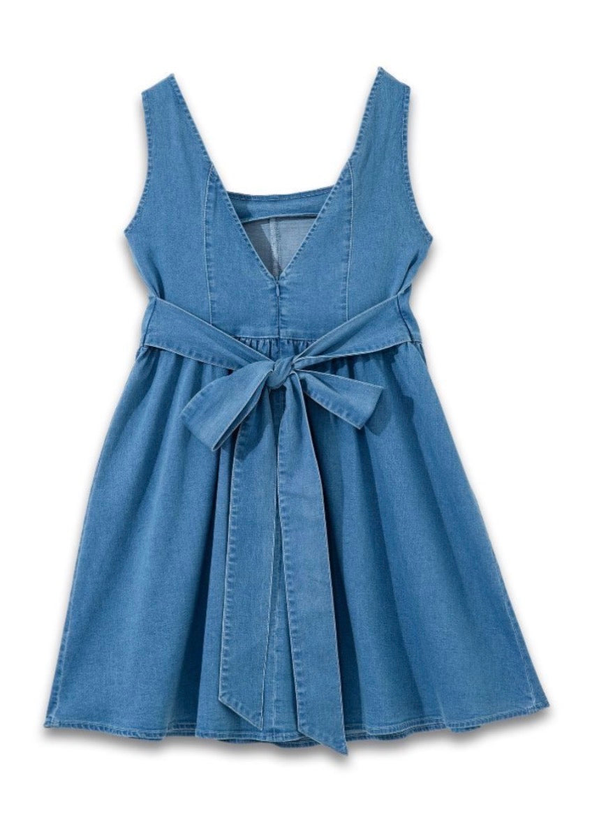 Bow Denim Dress