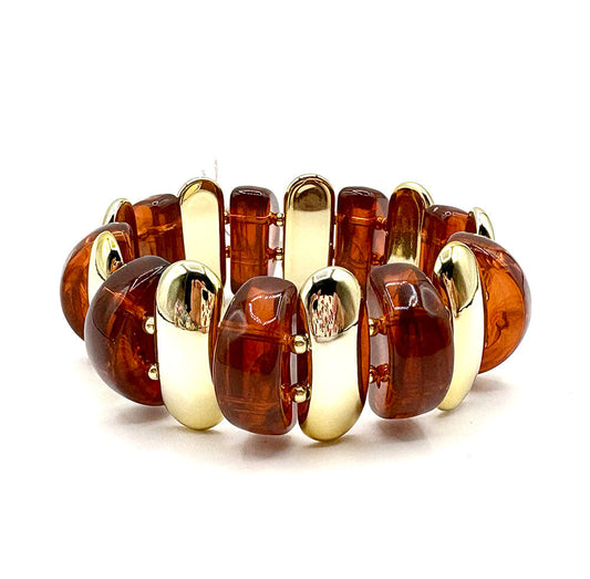 Brown Acrylic Stretch Bracelet