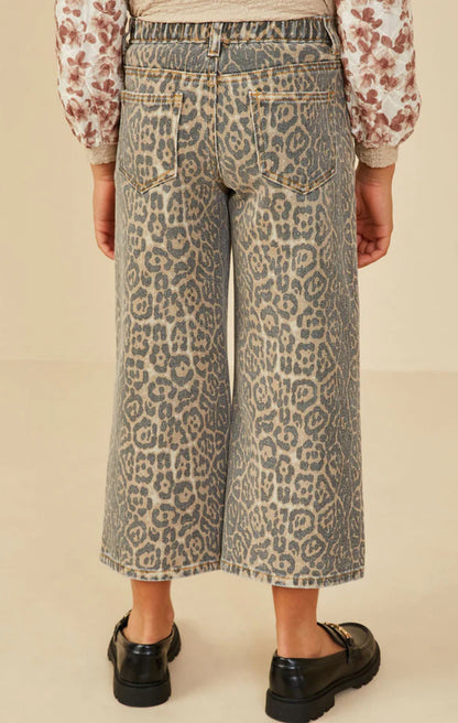 Girls Leopard Denim