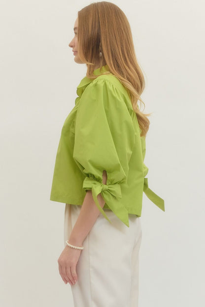 Chartreuse Scallop Detailed Top