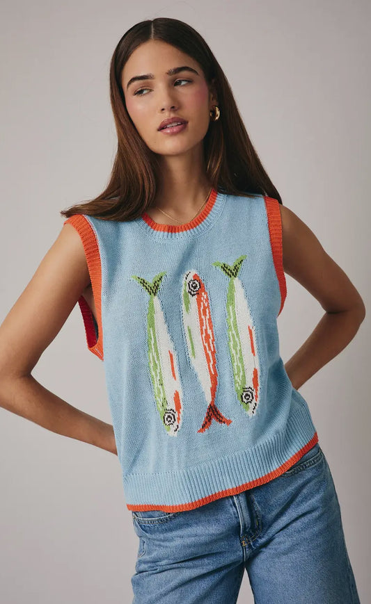 Total Catch Fish Graphic Sweater Top