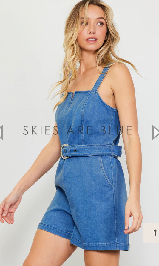 Giddy Up Denim Romper