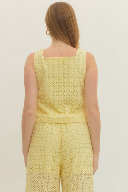 Lemon Eyelet Top