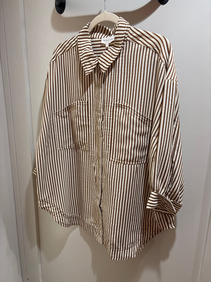 Striped Textured Top - Plus - FINAL SALE