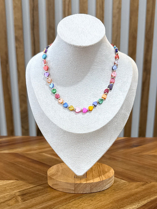 Girl’s Multi Color Heart Necklace
