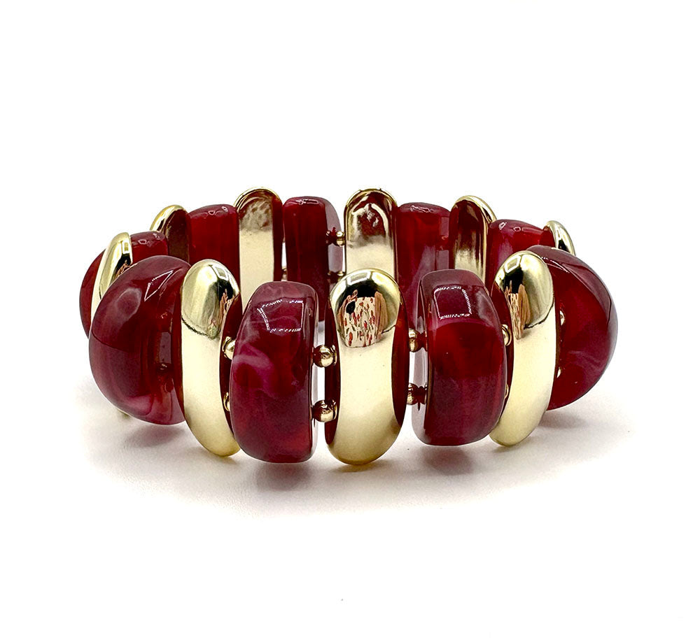 Maroon Acrylic Stretch Bracelet