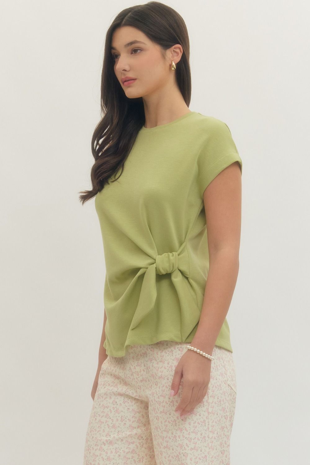 Matcha Side Tie Top