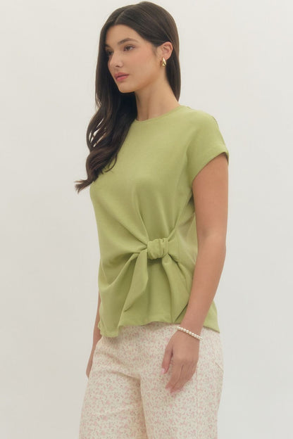 Matcha Side Tie Top