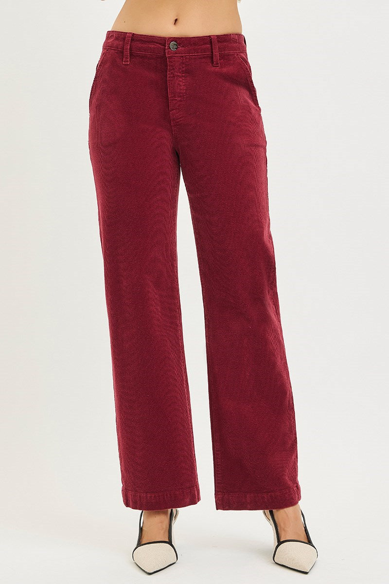 Holly Red Straight Corduroy Pants