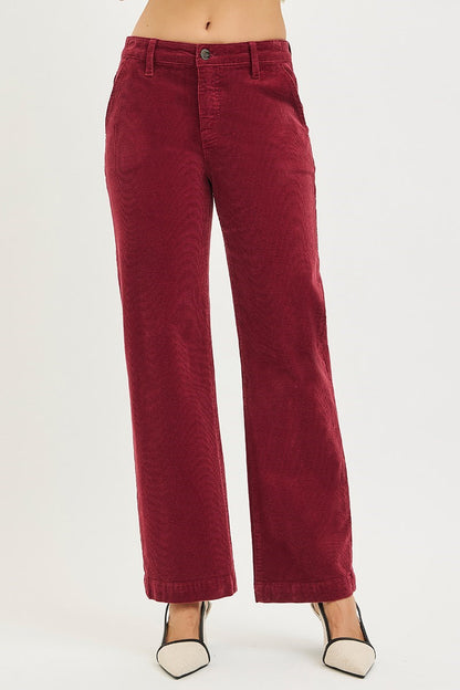 Holly Red Straight Corduroy Pants