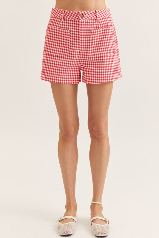 Sweet Summertime Red Gingham Shorts