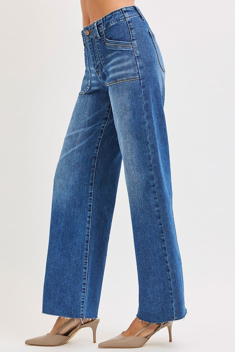 Hannah Wide Leg Patch Pocket Denim
