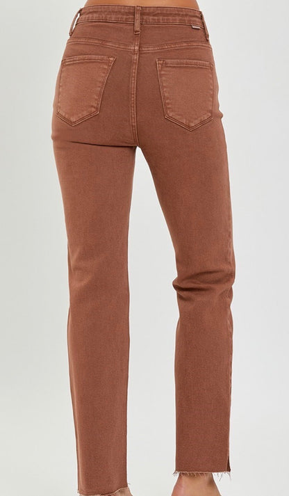 Espresso Ankle Straight Denim