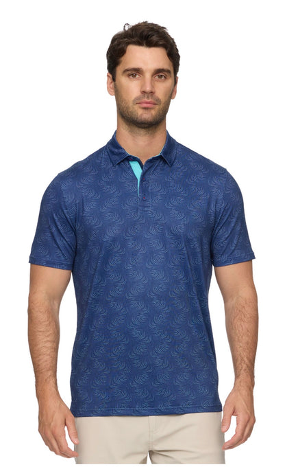 Letona Leaf Print Performance Polo