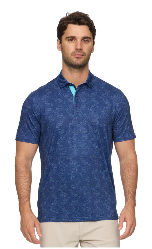 Letona Leaf Print Performance Polo