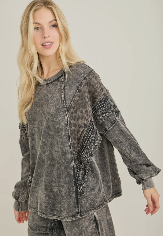 Leopard Fringe Detailed Top