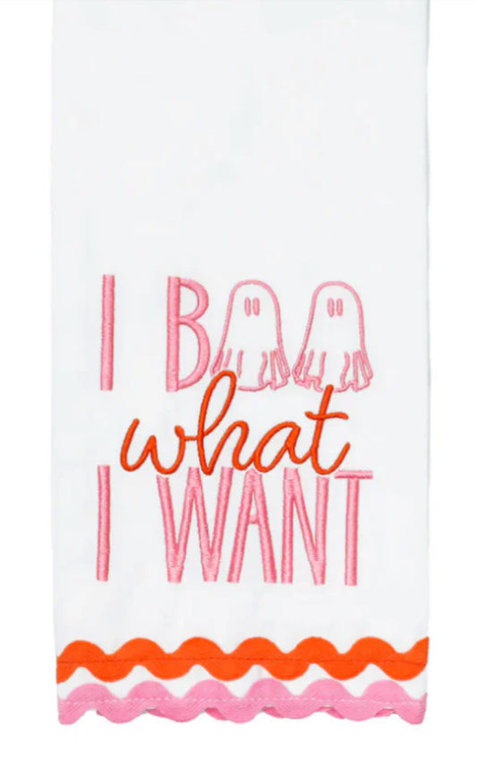 I Boo What I Want Tea Towel