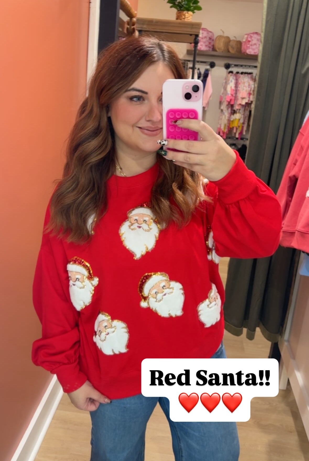 Holly Jolly Sequin Santa Oversized Sweatshirt