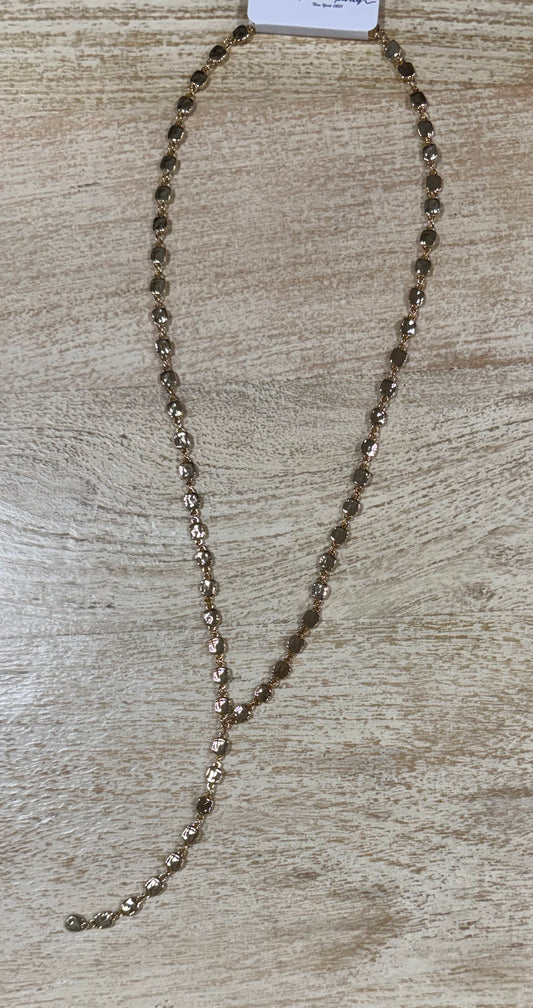Hammered Gold “Y” Necklace