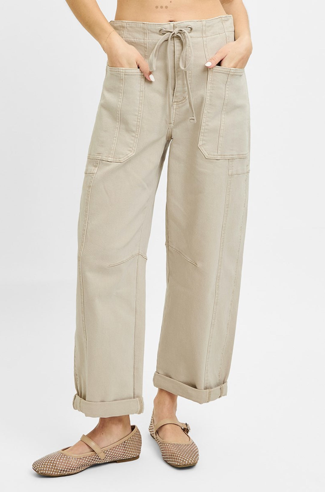 Almond Crop Barrel Denim