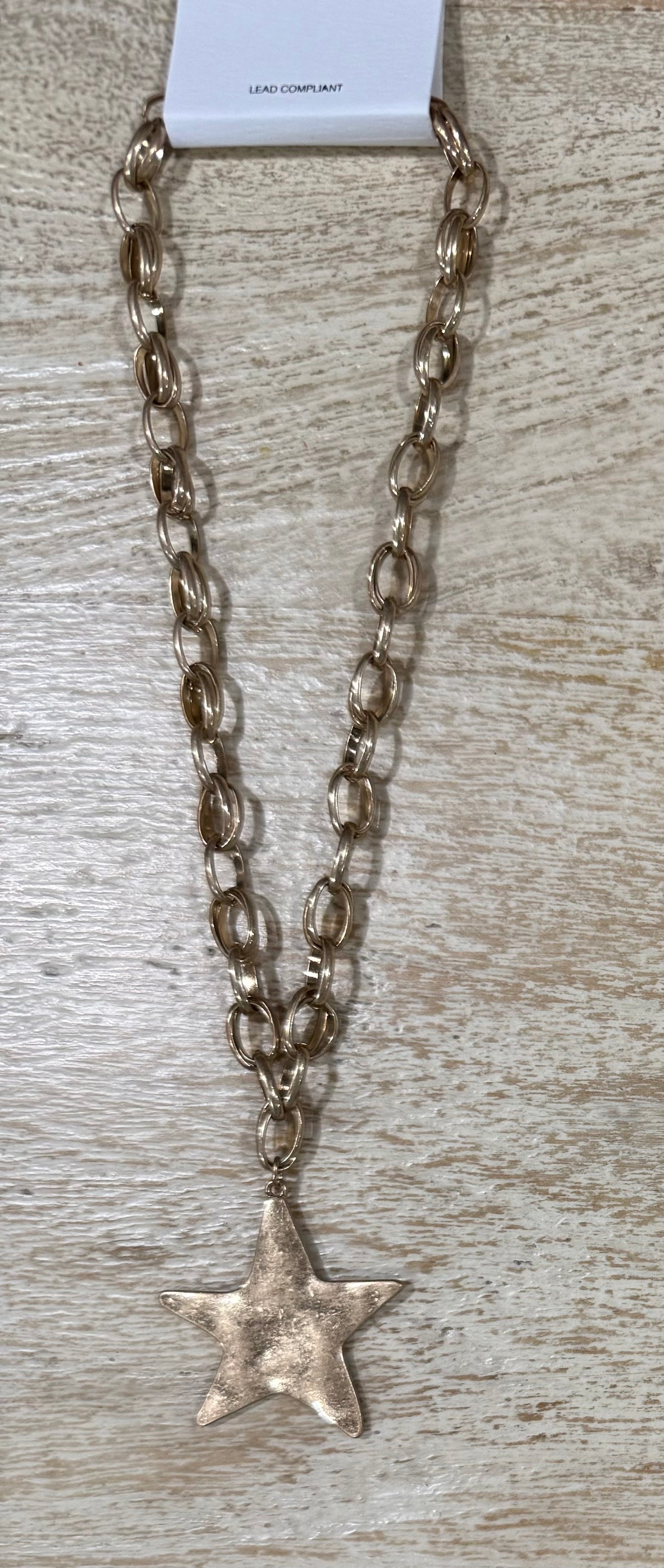 Hammered Star Statement Necklace