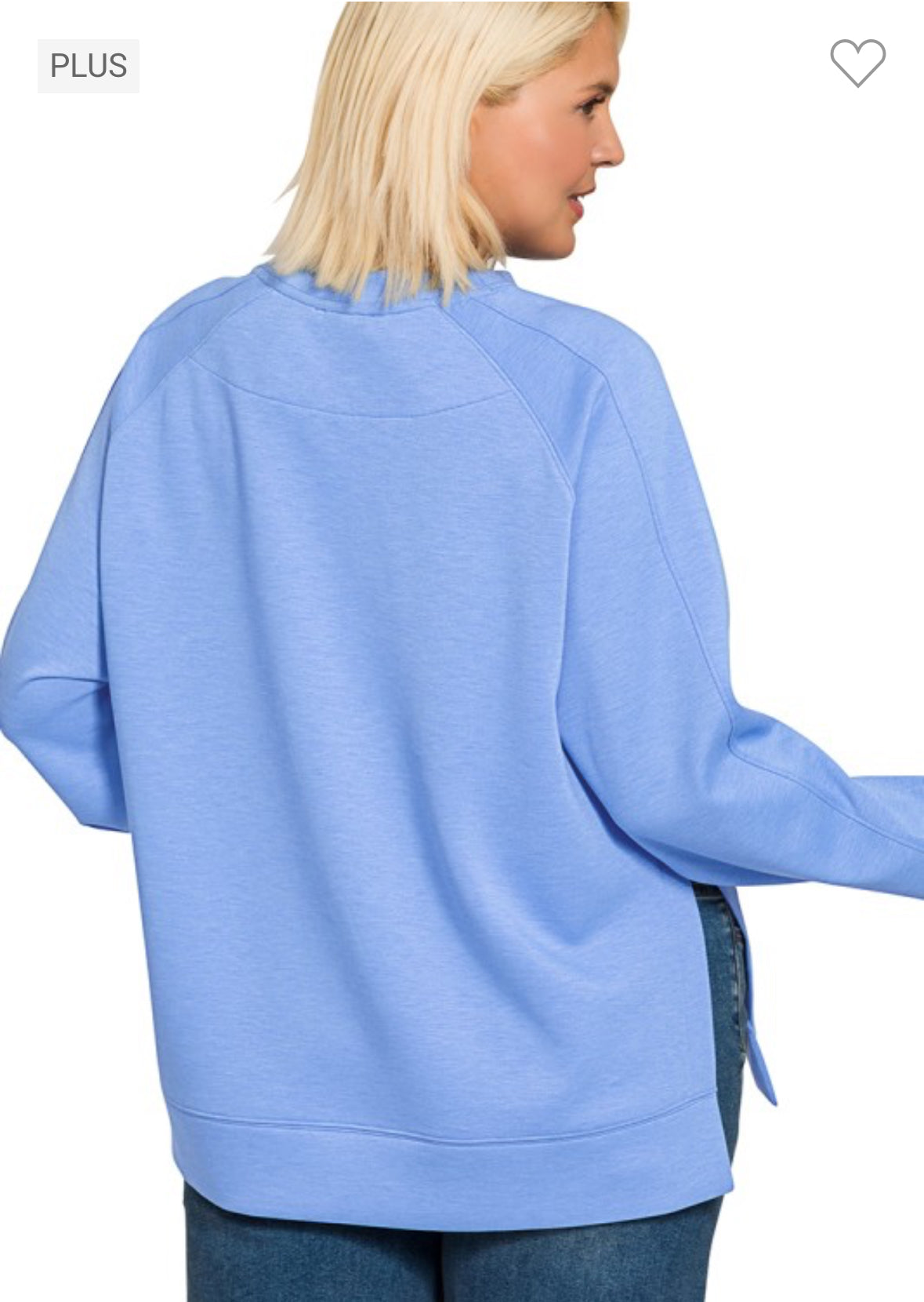 Scuba Round Neck Sweatshirt - Plus