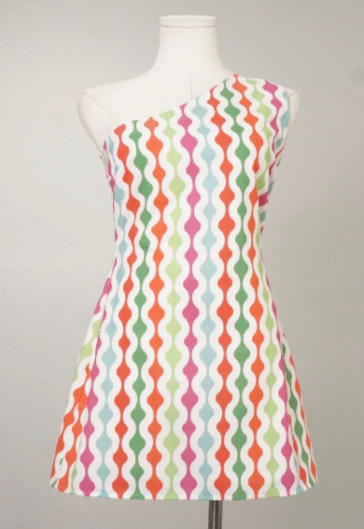 Retro Girl One Shoulder Dress