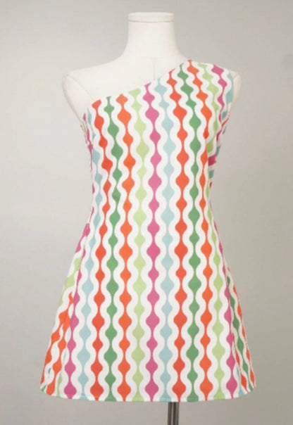 Retro Girl One Shoulder Dress