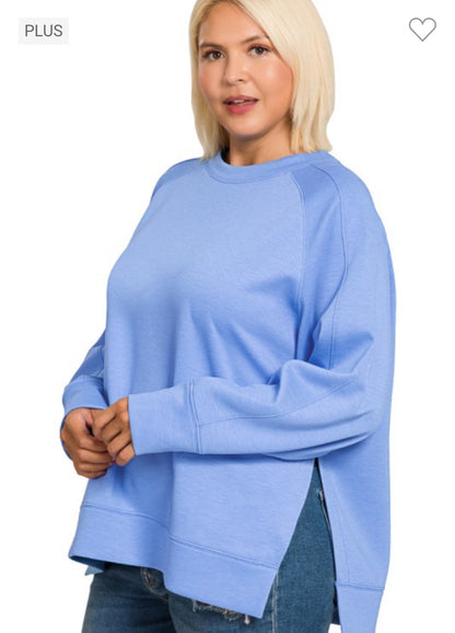 Scuba Round Neck Sweatshirt - Plus