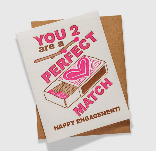 Perfect Match Engagement Greeting Card