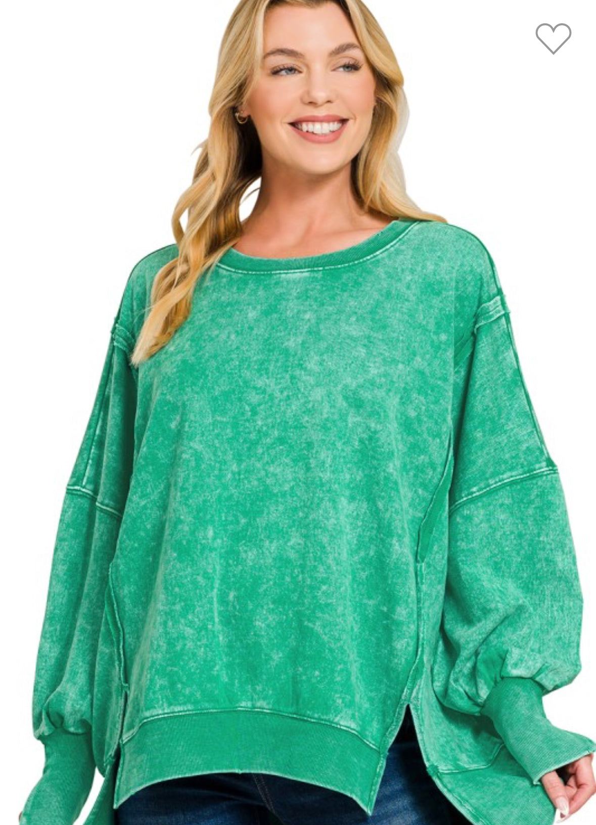 Exposed Hem Terry Sweatshirt