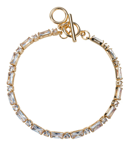 Clear Rectangle Link Toggle Bracelet