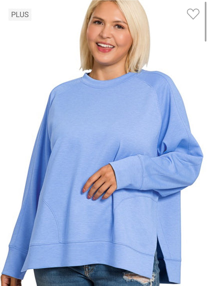 Scuba Round Neck Sweatshirt - Plus