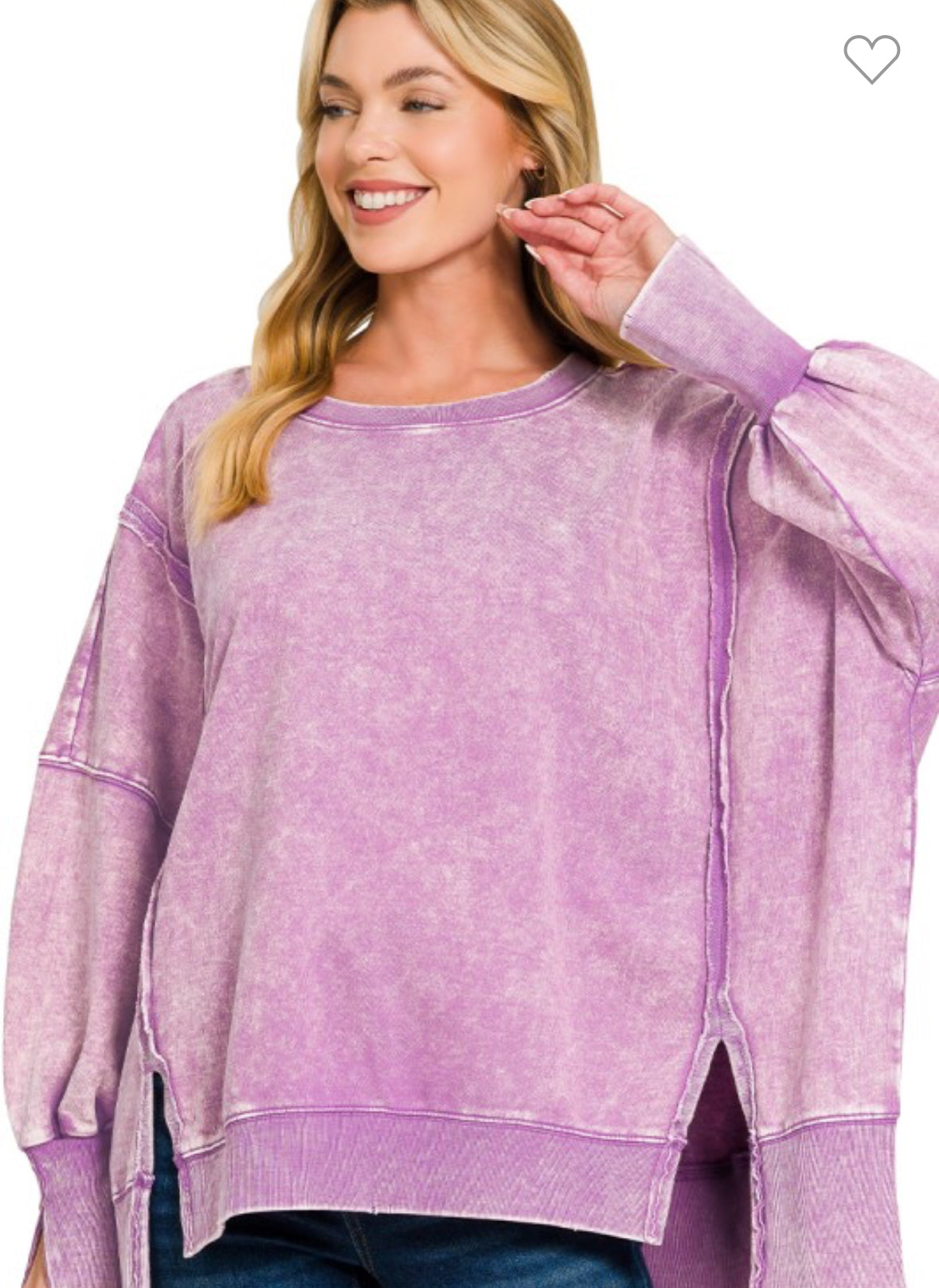 Exposed Hem Terry Sweatshirt