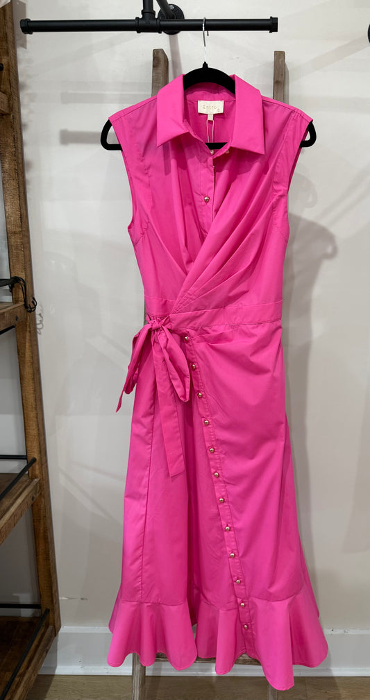 Hot Pink Honey Midi Dress