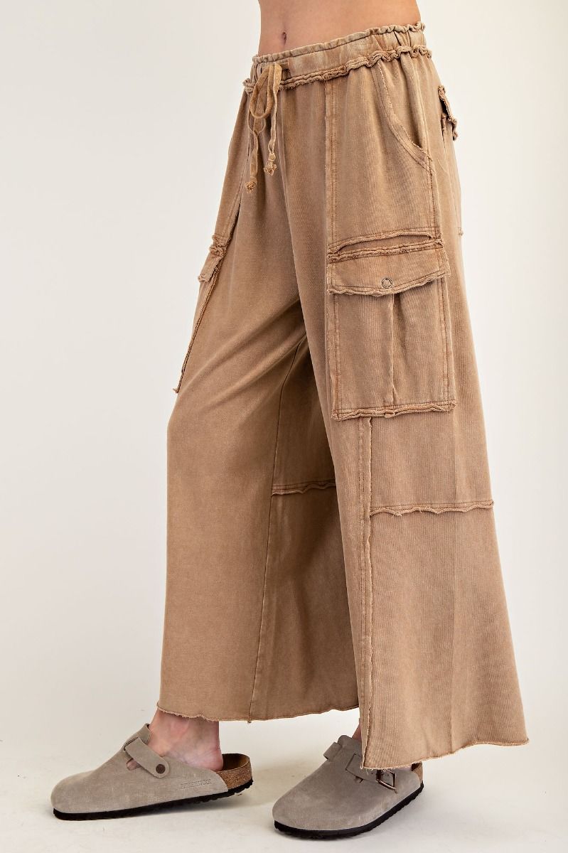 Mineral Wash Comfy Pants - Latte