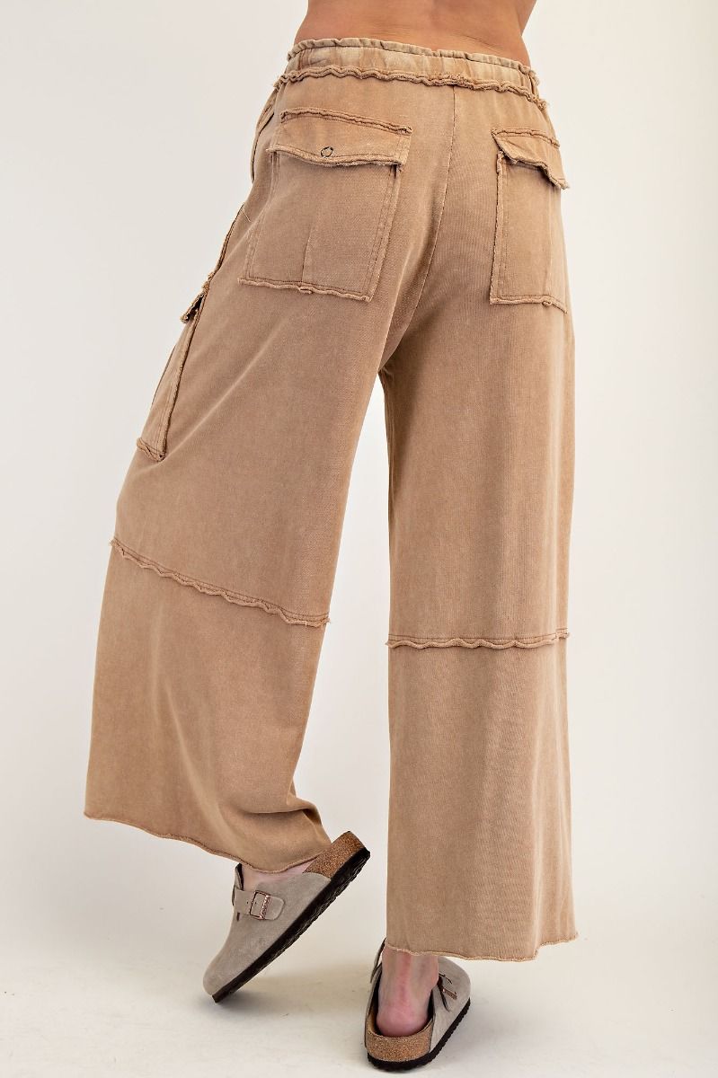 Mineral Wash Comfy Pants - Latte