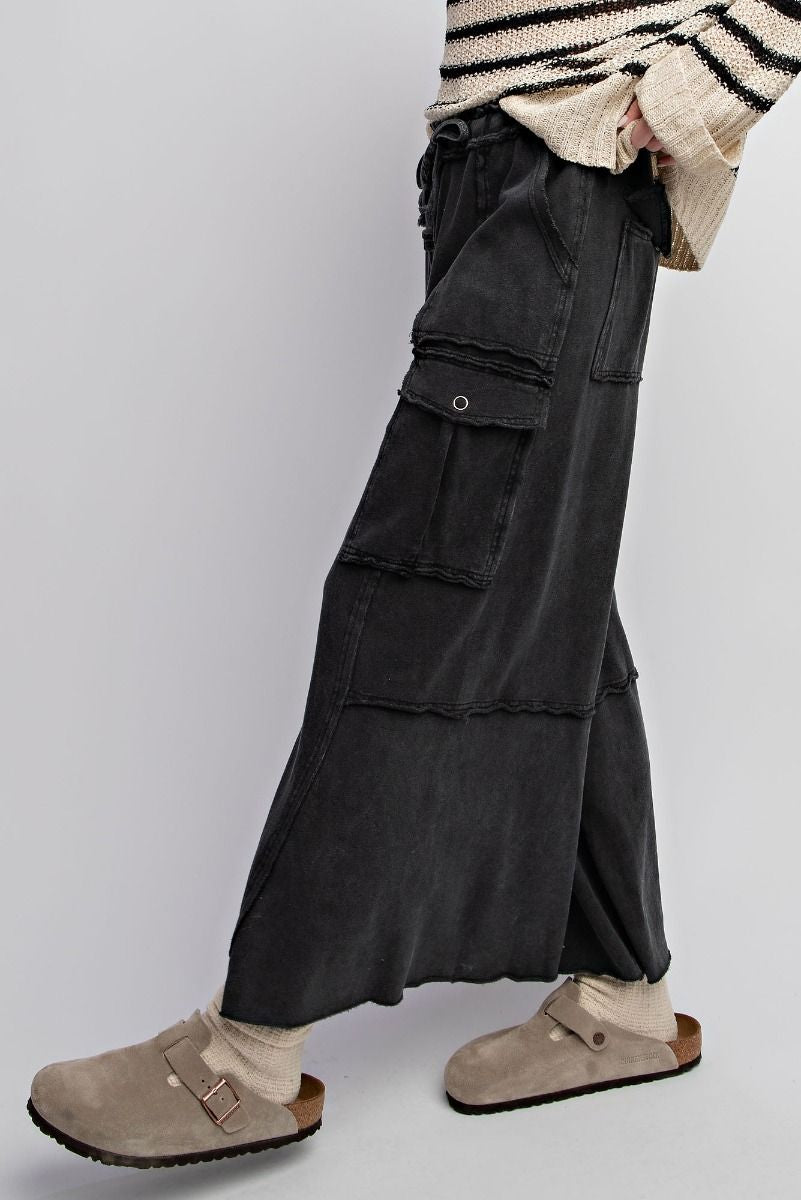 PLUS Mineral Wash Pants : Black