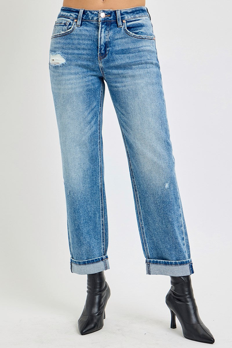 The Grace Boyfriend Distressed Denim