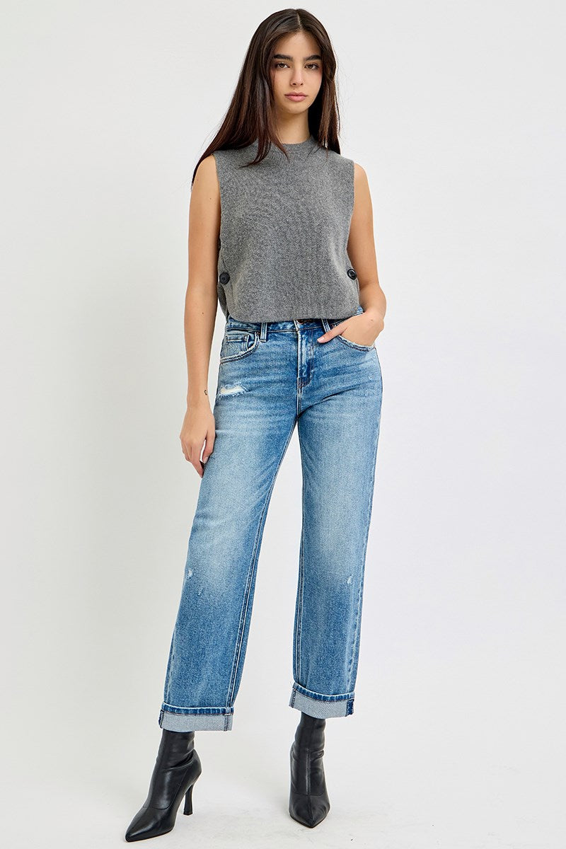 The Grace Boyfriend Distressed Denim