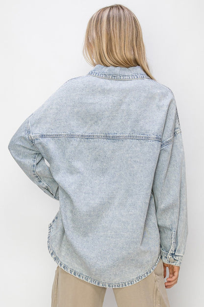 Light Wash Oversized Denim Shirt