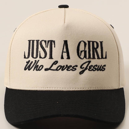 Just A Girl Who Loves Jesus Embroidery Trucker Hat