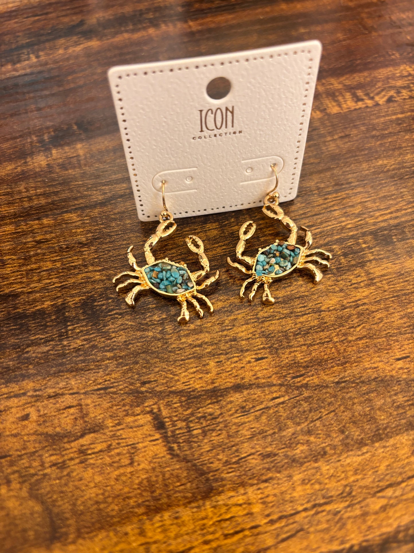Turquoise Crab Dangle Earrings