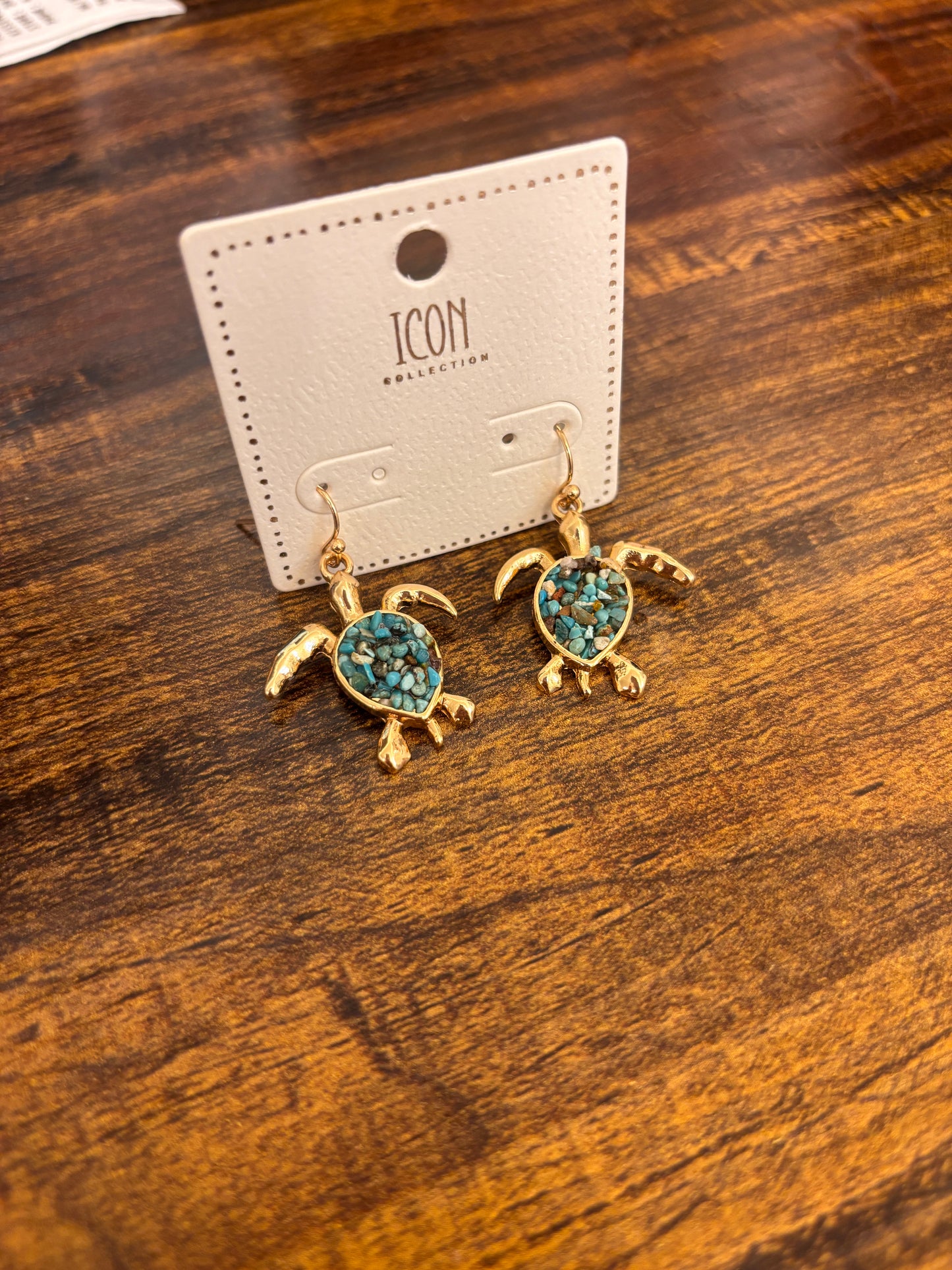 Turquoise Turtle Dangle Earrings