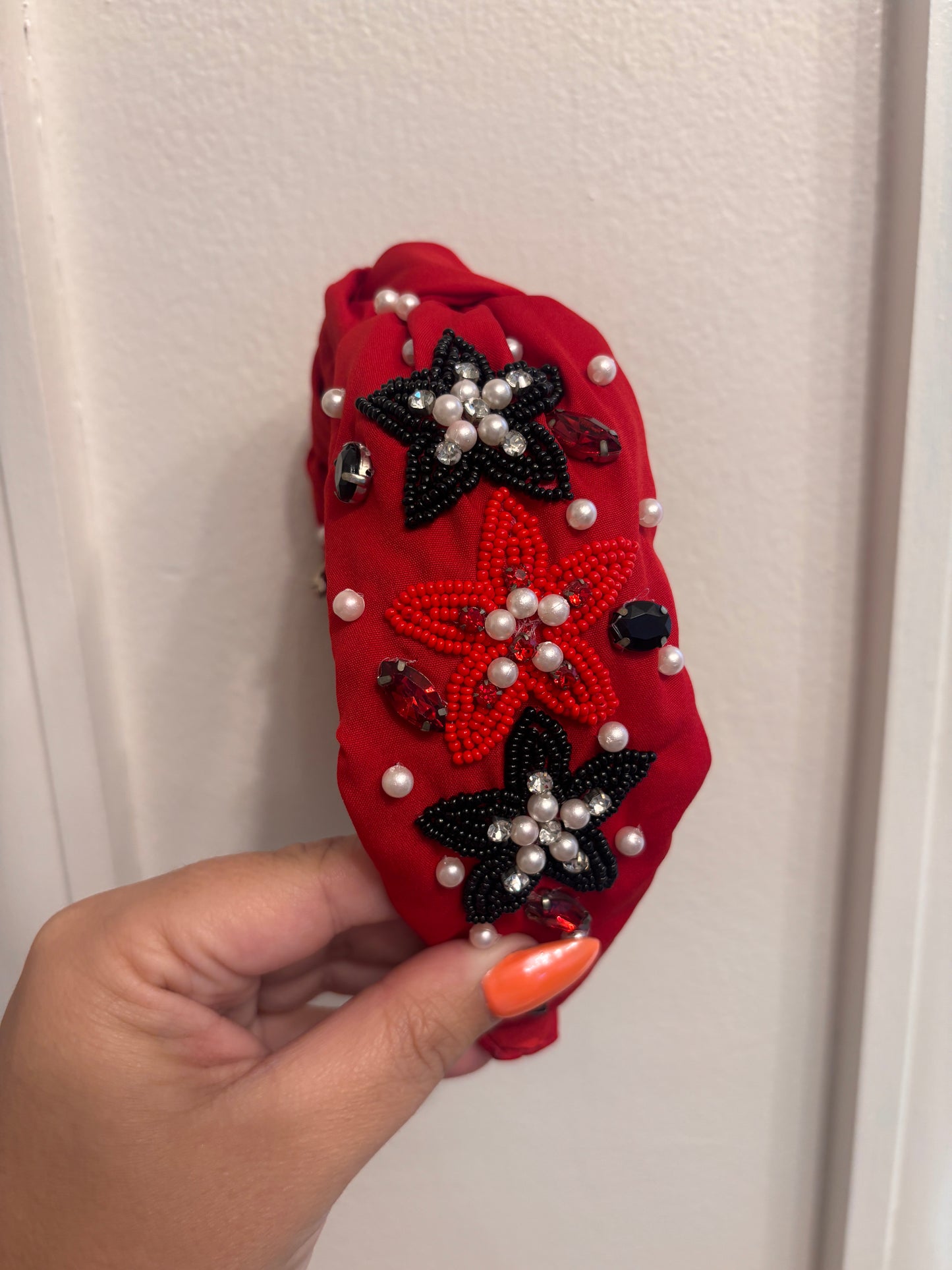 Red Star Beaded Headband