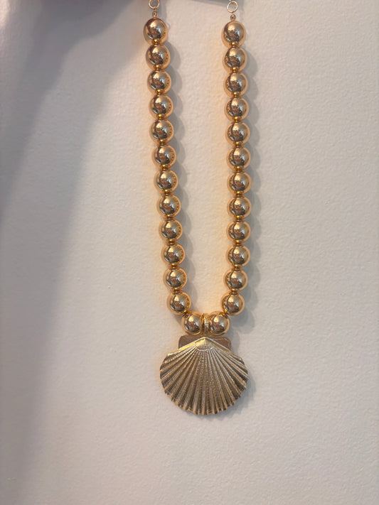 Gold Shell Statement Necklace