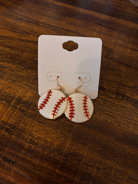 Baseball Dangle Earrings