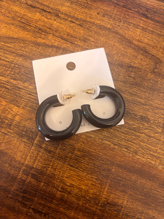 Black Solid Hoops